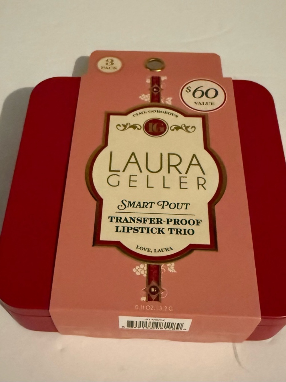 Laura Geller Smart Pout Lipstick Trio in Red and Pink Tin